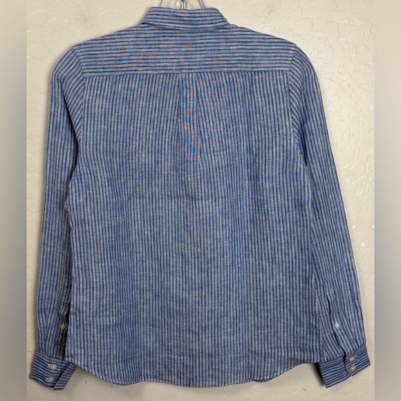 NEW Untuckit‎ Villa Fiore 100% Linen Long Sleeve Button Up Classic 0 Blue 0998 - Picture 5 of 8